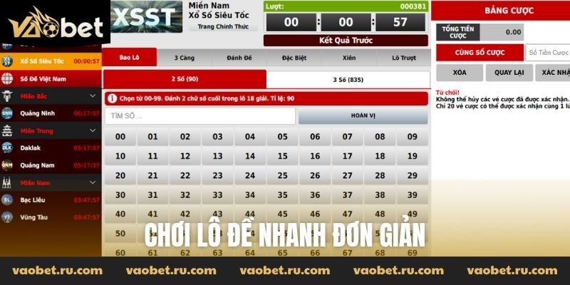 Chơi lô đề nhanh đơn giản