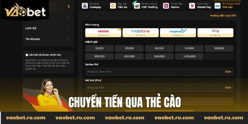 Chuyển tiền qua thẻ cào