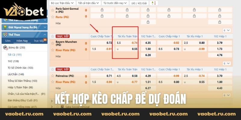 Kết hợp kèo chấp để dự đoán