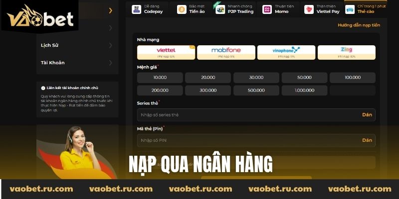 Nạp qua ngân hàng