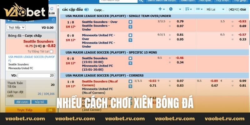 Nhiều cách chơi xiên bóng đá