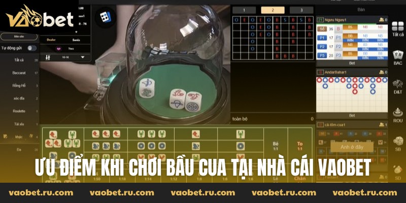 Ưu điểm khi chơi Bầu Cua tại nhà cái Vaobet