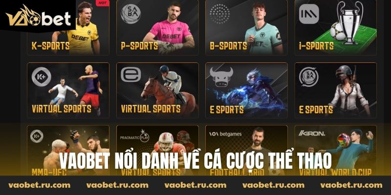Vaobet nổi danh về cá cược thể thao
