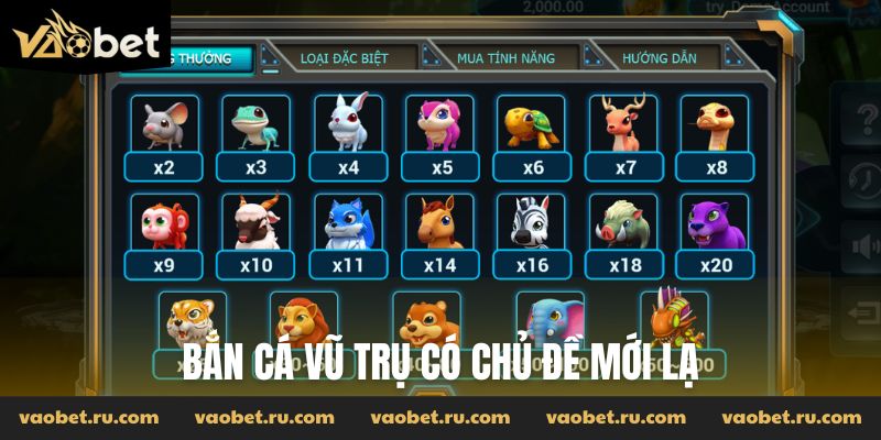 Bắn cá vũ trụ có chủ đề mới lạ