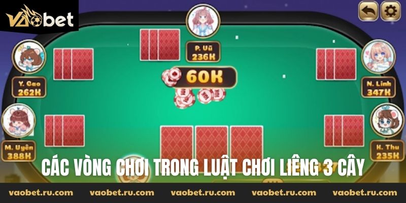 Các vòng chơi cơ bản trong luật chơi Liêng 3 cây