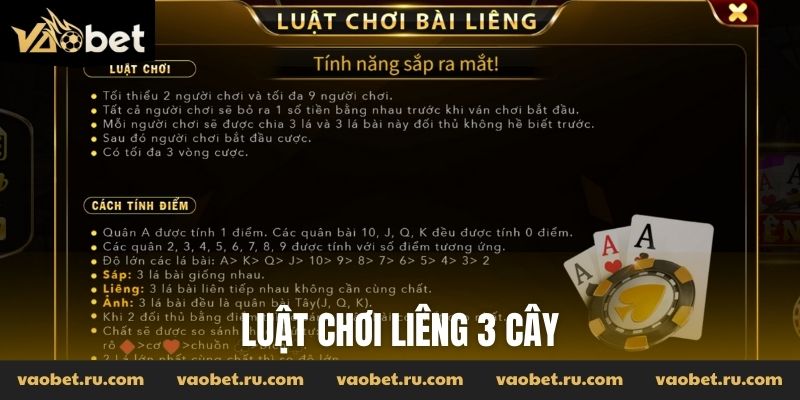 luật chơi Liêng 3 cây
