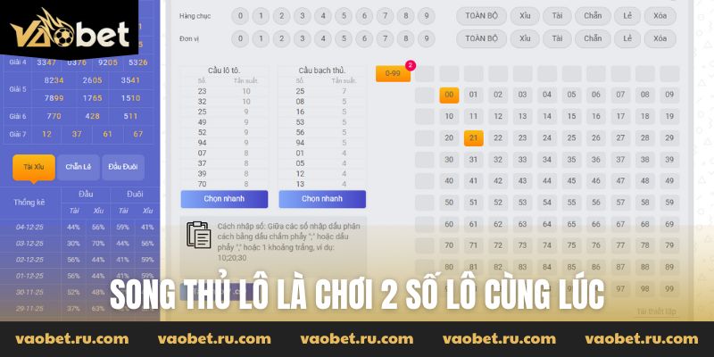 Song thủ lô là chơi 2 số lô cùng lúc