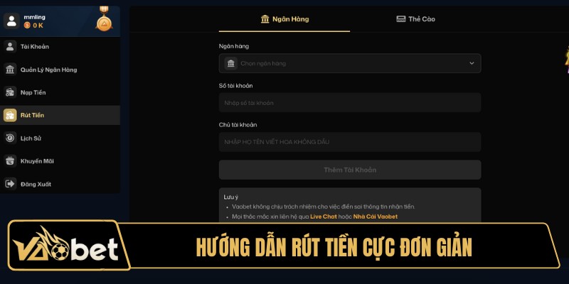 Hướng dẫn rút tiền cực đơn giản