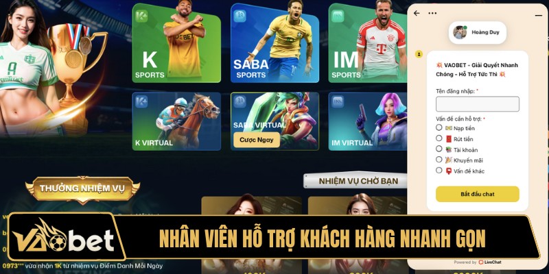 Nhân viên hỗ trợ khách hàng nhanh gọn