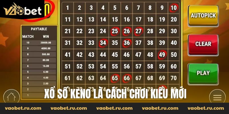 Xổ số keno là cách chơi kiểu mới